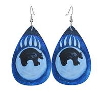 Clan Del Oso Nativo Americano Mujer Pendientes Piel Sintética Aretes Colgantes Pendientes