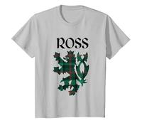 Clan Ross Tartan Nombre de Familia escocés Orgullo de Camiseta, Niños, Plata, 2 años