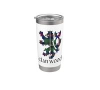 Clan Wood Tartan Scottish Family Name Scotland Pride Vaso térmico de acero inoxidable de doble pared