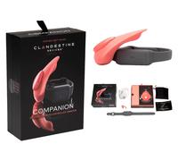 Clandestine Devices Companion Coral vibrador de lujo de braguita con mando nuevo