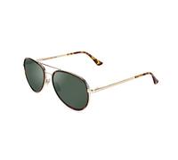 CLANDESTINE - Gafas de Sol Unisex - Colección Pilot - Modelo A15 - Montura de Acero Inoxidable Color Oro Rosa y Carey - Lentes Polarizado Antirreflejante de Color Azul - Protección UV 400-139x48mm