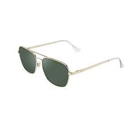 CLANDESTINE - Gafas de Sol Unisex - Colección Pilot - Modelo B-Pilot - Montura Acero Inoxidable Color Dorado - Lentes de Nylon Color Verde Oscuro con Filtro HD - Protección UV 400-142x45mm