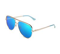 CLANDESTINE - Gafas de Sol Unisex - Colección Pilot - Modelo Panorama - Montura de Acero Inoxidable Color Oro Rosa - Lentes Polarizado Antirreflejante de Color Rosa - Protección UV 400-150x53mm