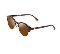 CLANDESTINE - Gafas de Sol Unisex - Modelo Ovalado - Color Carey - Cristal Polarizado Antirreflejante Color Camel - Montura Inferior de Acero Inoxidable - 145 mm x 50 mm