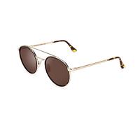 CLANDESTINE - Gafas de Sol Unisex - Modelo Pure - Color Habana Marrón - Cristal de Nylon en Color Marrón con Filtro HD - Montura de Acero Inoxidable - Protección UV 400-136 x 48 mm