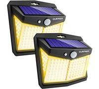 CLAONER Luces solares para exteriores, sensor de movimiento solar inalámbrico mejorado, luz de seguridad de 270°, luces solares IP65, luz de pared para puerta delantera, patio, garaje, jardín (paquete
