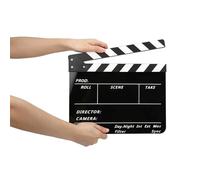 Clap de cine acrílico de 30 x 25 cm, accesorio de fotografía de cine y televisión con imanes, para recuerdos de películas, juegos de rol, montaje, producción de video, fotografía de cámara