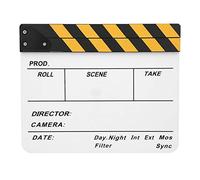 Clapboard de acrílico de 30 x 25 cm, Clapboard cinematográfico con imán Integrado, Pizarra Reutilizable para directores, Accesorio de filmación y fotografía con Sonido nítido, (Pizarra Raya Amarilla