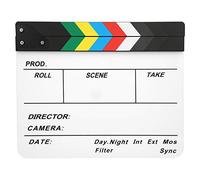 Clapboard de acrílico de 30 x 25 cm, Clapboard cinematográfico con imán Integrado, Pizarra Reutilizable para directores, Accesorio de filmación y fotografía con Sonido nítido, (Pizarra con Tiras de
