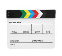 Clapboard orgánico de acrílico de 30 x 25 cm, Clapboard para directores de Cine con imán Integrado, Superficie de Escritura Reutilizable para fotografía cinematográfica, producción (Pizarra con Tiras