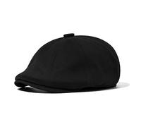 CLAPE Gorra Gavroche Hombre Mujer Gorra Beret de 8 paneles Newsboy Cap Algodón Gorra plana Sombrero Shelby en todas las estaciones, NBAP2502-Black, Talla única
