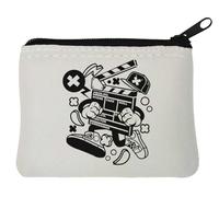Clapperboard Lights Camera Action Movie Director Urban Style - Monedero de neopreno, 10 x 11 cm, color blanco, White, Talla única