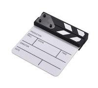 Claqueta acrílica de 15 x 16,50 cm, tamaño pequeño para director de cine, escena de acción, borrado en seco, tablero de clapper acrílico