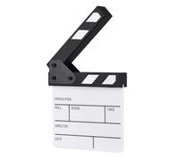 Claqueta acrílica de 15 x 16,50 cm, tamaño pequeño para director de cine, escena de acción, borrado en seco