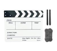 Claqueta acrílica de 30,5 x 25,4 cm, tamaño pequeño para director de cine, escena de acción, borrado en seco