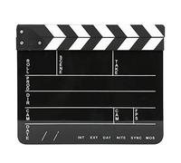 Claqueta acrílica de 30x25 cm, Tablero de aplausos de acción de película Profesional, Herramienta de fotografía de Director con Superficie de Escritura de Tiza, para producción de (Pizarra con Rayas