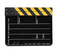 Claqueta acrílica de 30x25 cm, Tablero de aplausos de acción de película Profesional, Herramienta de fotografía de Director con Superficie de Escritura de Tiza, para producción de (Pizarra de Rayas