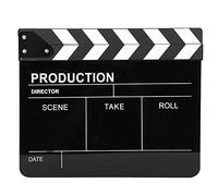 Claqueta acrílica Profesional, Tablero de aplausos para películas de Director, Herramienta de fotografía de 30x25 cm con imán Incorporado, Sonido Claro para producción de Videos, (Pizarra con Rayas