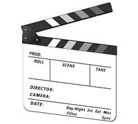 Claqueta Cine Profesional, 30x24,5cm Tablilla de PelíCula, Partición de Claqueta Cine Película Acrílica, Director Scene Film Cut Prop Imán Incorporado, para Amantes del Cine (Blanco y Gris