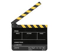 Claqueta de Director, Acrílico Clapperboard Fotografía de Cine y Televisión Prop para Director de Cine, 30x25cm/11.8x9.8in (Pizarra Tira Amarilla (PAV1YBE))