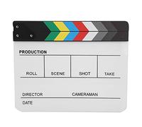 Claqueta de escena de director de acrílico, accesorio de corte de película con bolígrafo, tablero de acción de películas de televisión profesional, tablero de aplauso de acrílico (Pizarra blanca de