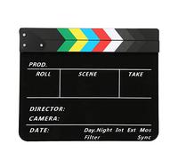 Claqueta de escena de video de director de 30 x 25 cm, herramienta profesional de aplausos de película de película, tablero acrílico con imán integrado, marcadores de pizarra blanca compatibles para