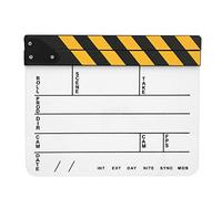 Claqueta de Película, 30x25 Cm, Claqueta de Película Acrílica, Director Profesional, Acción, Aplauso, Película, Herramienta de Fotografía, Equipo de (Pizarra Raya Amarilla