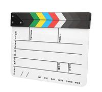 Claqueta de Película Acrílica Profesional 30x25CM, Herramienta de Aplauso de Acción del Director para Fotografía de Cine (Pizarra con tiras de colores (PAV1CWE4))