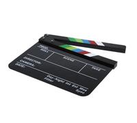 Claqueta de película borrable en seco para directores y cineastas, tablero de acrílico para escenas de video, tablero de acción de corte de película negro de 10 x 12 pulgadas