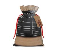 Claqueta de películas, 1 bolsa de Navidad con cordón de 8.3 x 11.8 pulgadas, bolsa robusta para regalos y artículos esenciales de uso diario