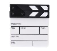 Claqueta pequeña de acrílico para producción de películas y creación de vídeo, 15 x 16,50 cm, superficie reutilizable, ligera