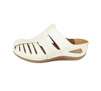 Claquette Femme Cómodo Orthopédique, Sandalias Mujer Verano Cuentos, Desnudo Pies Punta Redonda Cerrado Claquetas Transpirable Casual Claquette Antideslizante Plataforma Sandale Grande Talla Ligero 36
