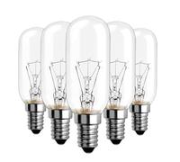 CLAR - Bombilla Campana Extractora, Bombilla nevera, Bombilla Tubular E14 40W 19x75mm (Pack 5)