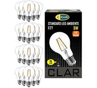 CLAR - Bombilla Filamento, Bombilla Filamento LED E27, 8W 2700ºK (Pack 20)