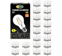 CLAR - Bombilla Filamento, Bombilla Filamento LED E27, Bombillas Decorativas, Bombilla Vintage, Bombilla LED E27 Vintage, 6W 2700ºK (Pack 100)