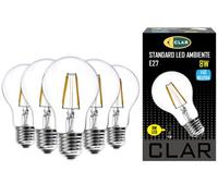 CLAR - Bombilla Filamento, Bombilla Filamento LED E27, Bombillas Decorativas, Bombilla Vintage, Bombilla LED E27 Vintage, 8W 4000ºK (Pack 5)