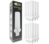 CLAR - Bombilla Fluorescente Gemini D 18W 6500K G24d-2 Luz Blanca Fría Alto Flujo CFL Profesional 2 Pines Reemplazo Técnico Preciso Tubo Compacto Iluminación Industrial Oficina Cocina Laboratorio
