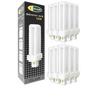 CLAR - Bombilla Fluorescente Gemini D/E 13W 4000K G24q-1 Luz Blanca Neutra CFL Profesional Tubo Compacto Alto Flujo 4 Pines Reemplazo Iluminación Técnica Cocina Oficina Taller Precisa