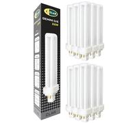 CLAR - Bombilla Fluorescente Gemini D/E 26W 3000K G24q-3 Luz Blanca Cálid CFL Profesional Tubo Compacto Alto Flujo 4 Pines Reemplazo Iluminación Técnica Cocina Oficina Taller Precisa