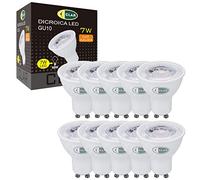 CLAR - Bombilla GU10 LED 3000K, 7W, Ojos de Buey, Halógena Equivalente (Pack 10)