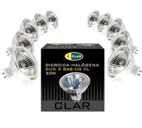 CLAR - Bombilla Halogena 20W, 12V Halógenas, Foco Dicroico (Pack 10)