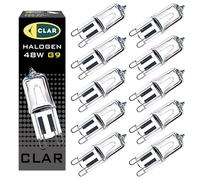 CLAR - Bombilla Halogena G9 CL 48W 220/240V, Bombillas Bombillas Halogenas, Focos Halógenos, Bombilla Halógena (Pack 10)