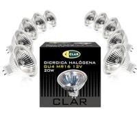 CLAR - Bombilla Halogena GU4, 12 Voltios, Halógenas, Focos Halógenos MR11 20W (Pack 10)