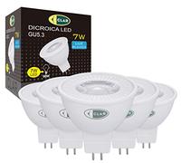 CLAR - Bombilla LED 12V, Bombilla LED GU5.3, LED GU5.3, Bombilla 12V, GU5.3 LED, MR16 LED, Bombillas LED GU5.3, Dicroica LED 12V, Bombillas 12V, LED MR16 7W, LED MR16, Bombilla 12V LED, 7W (Pack 5)