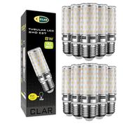 CLAR - Bombilla LED Alargada, Bombilla LED Maiz, Bombilla Alargada, Bombillas LED E27 Luz Fria, Bombilla LED E27 Blanco Frio, Bombilla LED E27 6500K, Bombilla LED E27 Luz Fria, 8W (Pack 10)