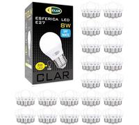 CLAR - Bombilla LED E27 4000K, Bombilla LED E27 Pequeña, G45 8W (Pack 100)
