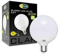 CLAR - Bombilla LED E27 Globo Grande 20W, Blanco Frío 6000ºK (Pack 1)