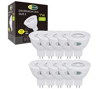 CLAR - Bombilla LED GU5.3, Dicroica LED 12V, MR16 7W, 7W Blanco frío 6000ºK (Pack 10)