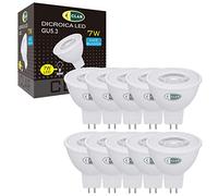 CLAR - Bombilla LED GU5.3, MR16, Dicroica LED 12V, Luz Neutra 4000ºK 7W (Pack 10)