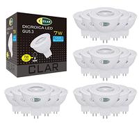 CLAR - Bombilla LED GU5.3, MR16, Dicroica LED 12V, Luz Neutra 4000ºK 7W (Pack 20)